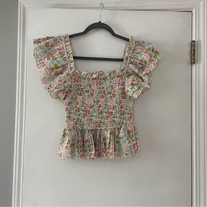 Love the Label Peplum, Flutter Sleeves Top